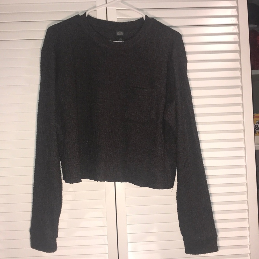 Grey Cropped Sweater